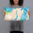 Person holding 20x12 Custom Lake Leelanau Michigan Map Throw Pillow in Watercolor