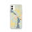Custom iPhone 11 Lake Leelanau Michigan Map Phone Case in Woodblock