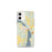 Custom iPhone 12 mini Lake Leelanau Michigan Map Phone Case in Woodblock
