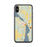 Custom iPhone X/XS Lake Leelanau Michigan Map Phone Case in Woodblock