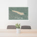 24x36 Lake McConaughy Nebraska Map Print Lanscape Orientation in Afternoon Style Behind 2 Chairs Table and Potted Plant