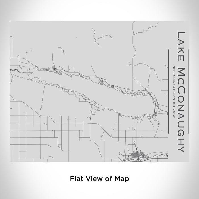 Rendered View of Lake McConaughy Nebraska Map Engraving on 20oz Stainless Steel Insulated Bottle with Bamboo Top