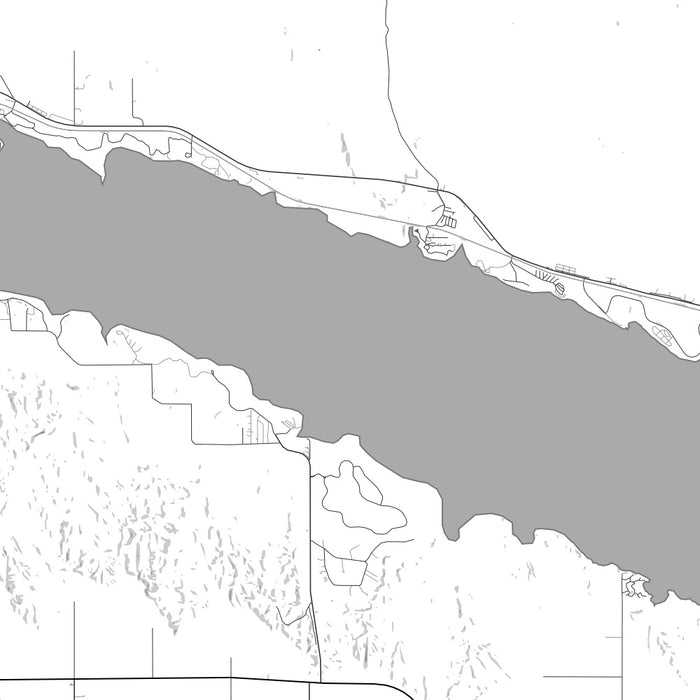 Lake McConaughy Nebraska Map Print in Classic Style Zoomed In Close Up Showing Details