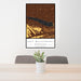 24x36 Lake McConaughy Nebraska Map Print Portrait Orientation in Ember Style Behind 2 Chairs Table and Potted Plant