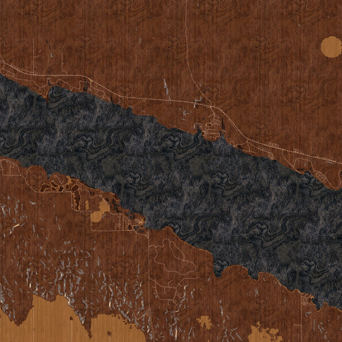 Lake McConaughy Nebraska Map Print in Ember Style Zoomed In Close Up Showing Details