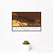 12x18 Lake McConaughy Nebraska Map Print Landscape Orientation in Ember Style With Small Cactus Plant in White Planter
