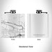 Rendered View of Lake McConaughy Nebraska Map Engraving on 6oz Stainless Steel Flask in White