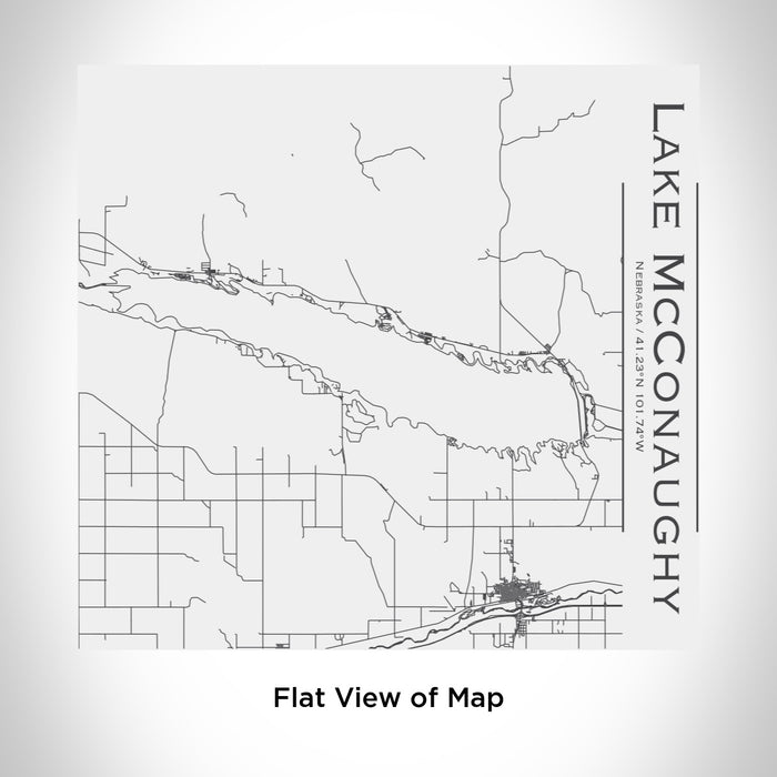 Rendered View of Lake McConaughy Nebraska Map Engraving on 17oz Stainless Steel Insulated Tumbler in White