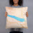 Person holding 18x18 Custom Lake McConaughy Nebraska Map Throw Pillow in Watercolor