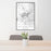 24x36 Lake Minnetonka Minnesota Map Print Portrait Orientation in Classic Style Behind 2 Chairs Table and Potted Plant