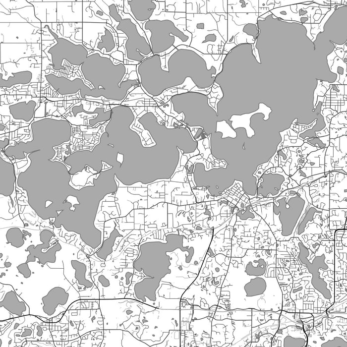 Lake Minnetonka Minnesota Map Print in Classic Style Zoomed In Close Up Showing Details