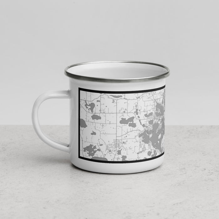 Left View Custom Lake Minnetonka Minnesota Map Enamel Mug in Classic