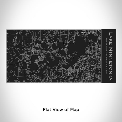 Rendered View of Lake Minnetonka Minnesota Map Engraving on 17oz Stainless Steel Insulated Cola Bottle in Black