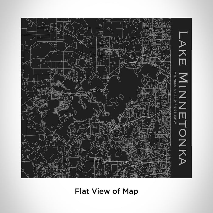 Rendered View of Lake Minnetonka Minnesota Map Engraving on 17oz Stainless Steel Insulated Tumbler in Black