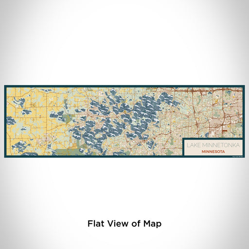 Flat View of Map Custom Lake Minnetonka Minnesota Map Enamel Mug in Woodblock