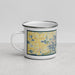 Left View Custom Lake Minnetonka Minnesota Map Enamel Mug in Woodblock