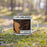 Right View Custom Lake Monticello Virginia Map Enamel Mug in Ember on Grass With Trees in Background