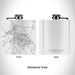 Rendered View of Lake Monticello Virginia Map Engraving on 6oz Stainless Steel Flask in White