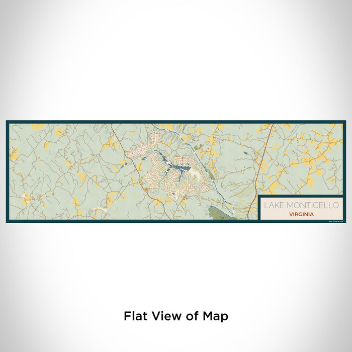 Flat View of Map Custom Lake Monticello Virginia Map Enamel Mug in Woodblock