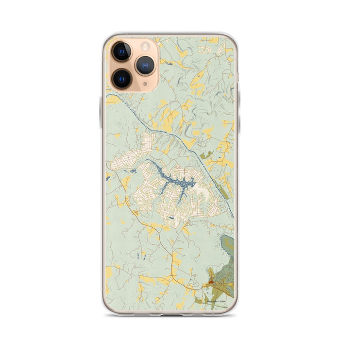 Custom Lake Monticello Virginia Map Phone Case in Woodblock