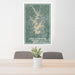 24x36 Lake Norman North Carolina Map Print Portrait Orientation in Afternoon Style Behind 2 Chairs Table and Potted Plant