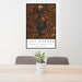 24x36 Lake Norman North Carolina Map Print Portrait Orientation in Ember Style Behind 2 Chairs Table and Potted Plant