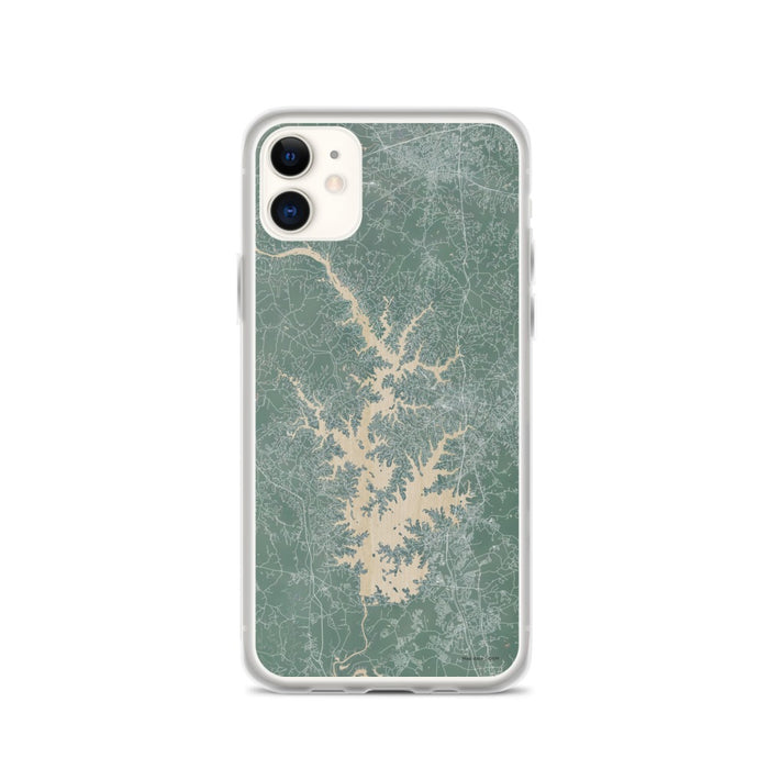 Custom iPhone 11 Lake Norman North Carolina Map Phone Case in Afternoon