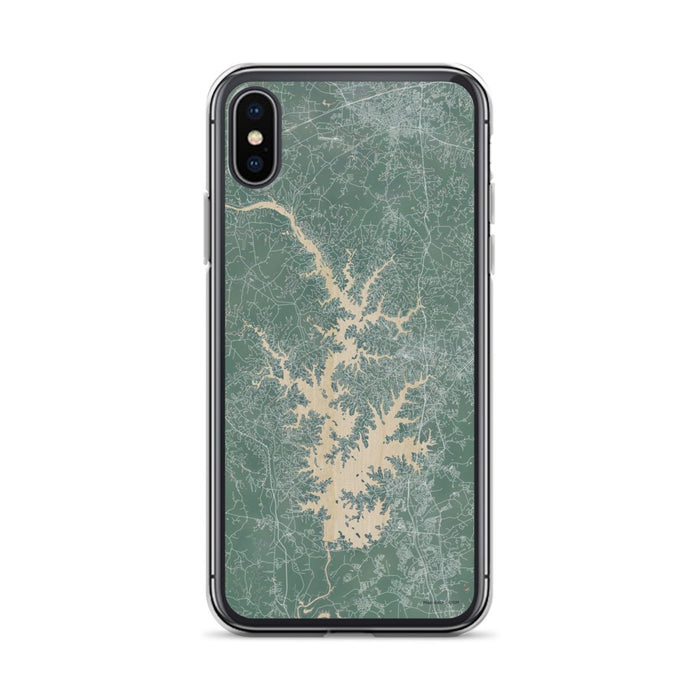 Custom iPhone X/XS Lake Norman North Carolina Map Phone Case in Afternoon