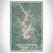 Lake Norman North Carolina Map Print Portrait Orientation in Afternoon Style With Shaded Background