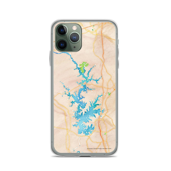 Custom iPhone 11 Pro Lake Norman North Carolina Map Phone Case in Watercolor