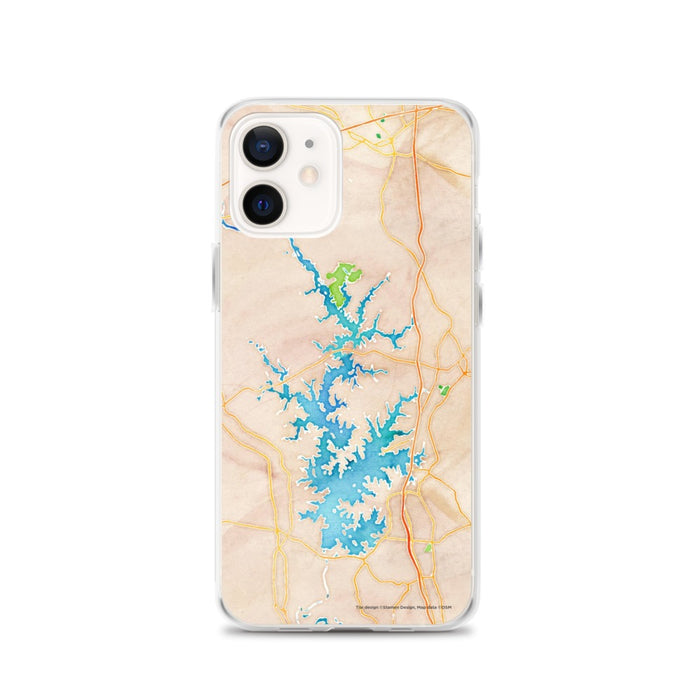 Custom iPhone 12 Lake Norman North Carolina Map Phone Case in Watercolor