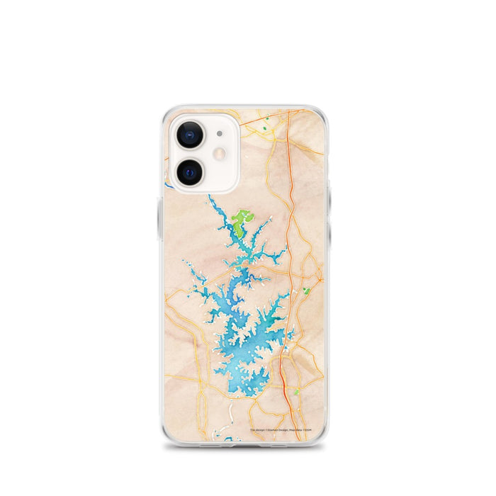 Custom iPhone 12 mini Lake Norman North Carolina Map Phone Case in Watercolor