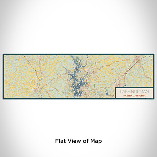 Flat View of Map Custom Lake Norman North Carolina Map Enamel Mug in Woodblock