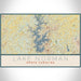 Lake Norman North Carolina Map Print Landscape Orientation in Woodblock Style With Shaded Background