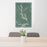 24x36 Lake Oconee Georgia Map Print Portrait Orientation in Afternoon Style Behind 2 Chairs Table and Potted Plant