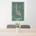 24x36 Lake Oconee Georgia Map Print Portrait Orientation in Afternoon Style Behind 2 Chairs Table and Potted Plant