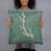 Person holding 18x18 Custom Lake Oconee Georgia Map Throw Pillow in Afternoon