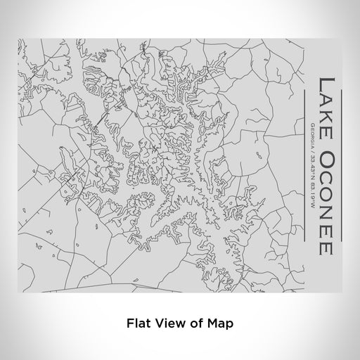 Rendered View of Lake Oconee Georgia Map Engraving on 20oz Stainless Steel Insulated Bottle with Bamboo Top