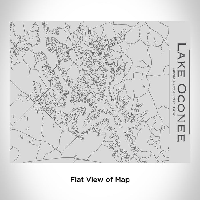 Rendered View of Lake Oconee Georgia Map Engraving on 20oz Stainless Steel Insulated Bottle with Bamboo Top