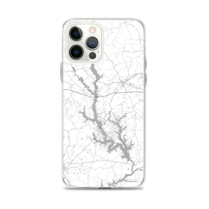 Custom iPhone 12 Pro Max Lake Oconee Georgia Map Phone Case in Classic