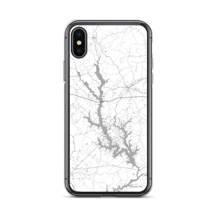 Custom iPhone X/XS Lake Oconee Georgia Map Phone Case in Classic