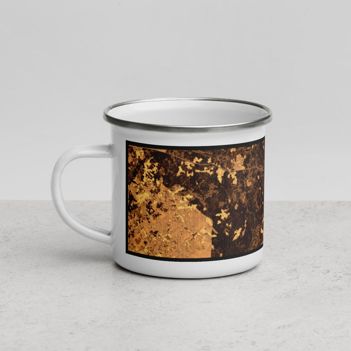 Left View Custom Lake Oconee Georgia Map Enamel Mug in Ember