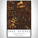Lake Oconee Georgia Map Print Portrait Orientation in Ember Style With Shaded Background