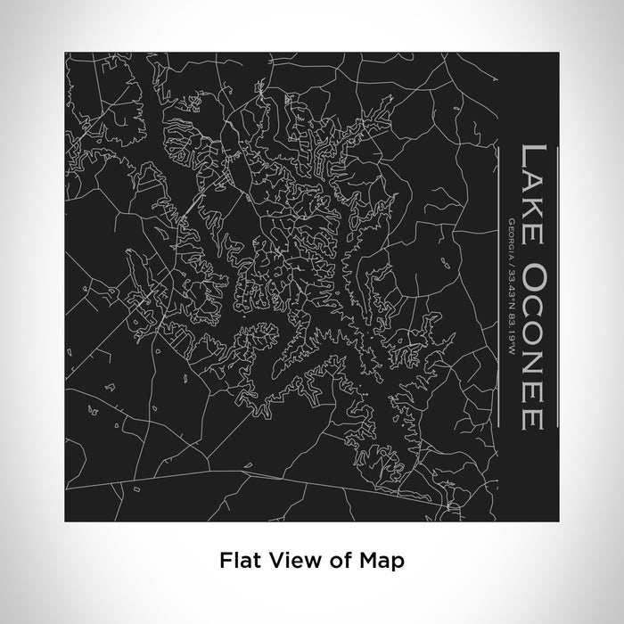 Rendered View of Lake Oconee Georgia Map Engraving on 17oz Stainless Steel Insulated Tumbler in Black