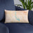Custom Lake Oconee Georgia Map Throw Pillow in Watercolor on Blue Colored Chair