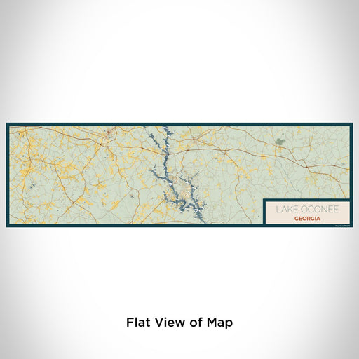 Flat View of Map Custom Lake Oconee Georgia Map Enamel Mug in Woodblock