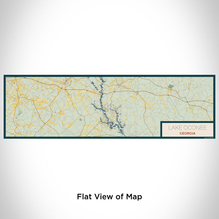 Flat View of Map Custom Lake Oconee Georgia Map Enamel Mug in Woodblock