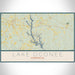 Lake Oconee Georgia Map Print Landscape Orientation in Woodblock Style With Shaded Background