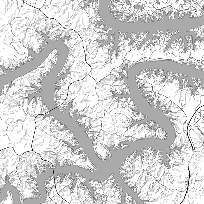 Lake of the Ozarks Missouri Map Print in Classic Style Zoomed In Close Up Showing Details