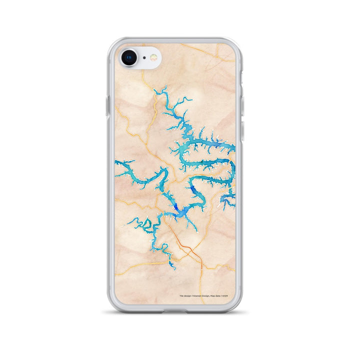 Custom Lake of the Ozarks Missouri Map iPhone SE Phone Case in Watercolor